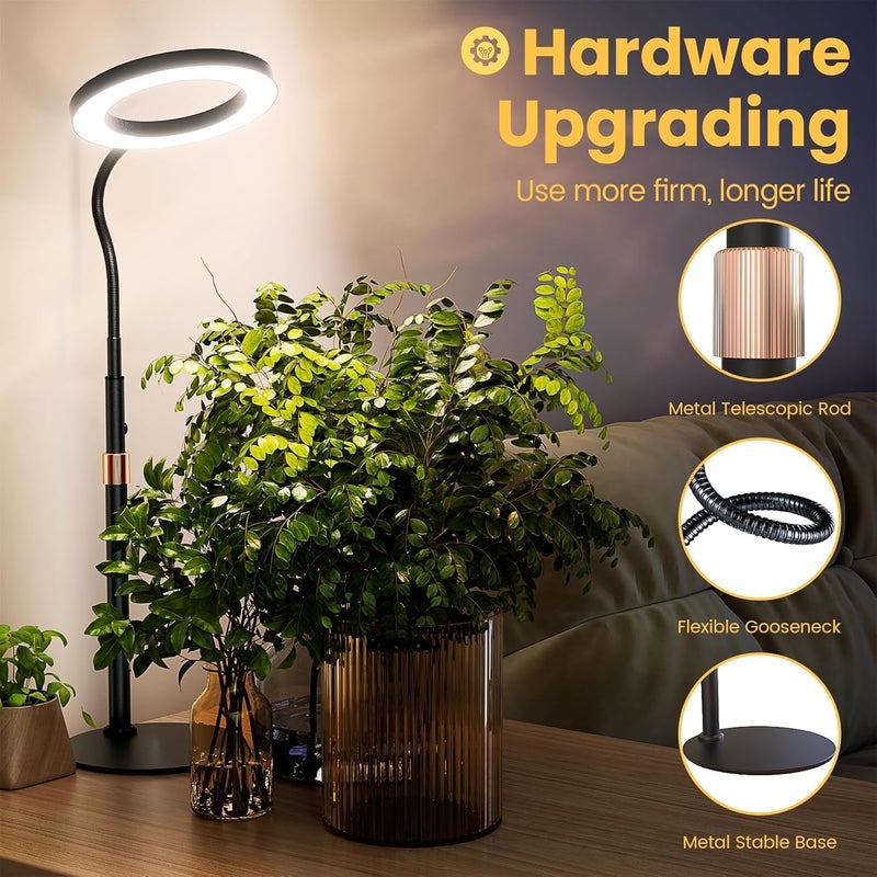 bseah Grow Light, Plant Stand Light for Indoor Plants 2 Pack, Full Spectrum Desk Grow Lamp with Pedestal, Automatic Timer for 3H/9H/12H, Height Adjustable - Image 4